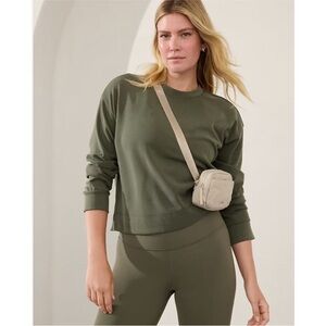 Athleta Dark Green Sea soft crew Neck Sweatshirt